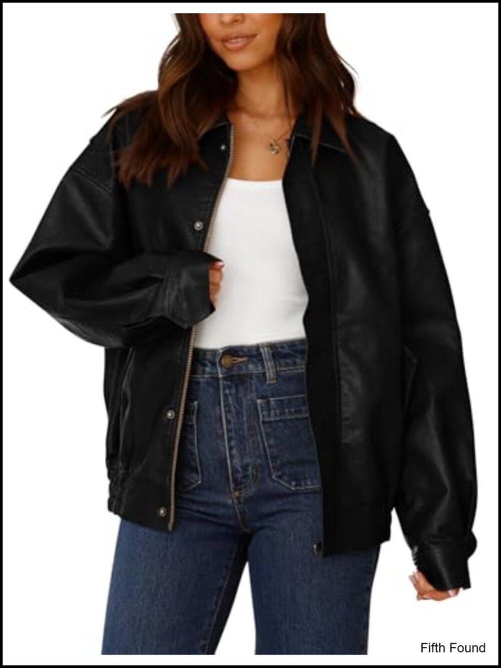 Faux Leather Motorcycle Jacket Zip Up Moto Biker Coat